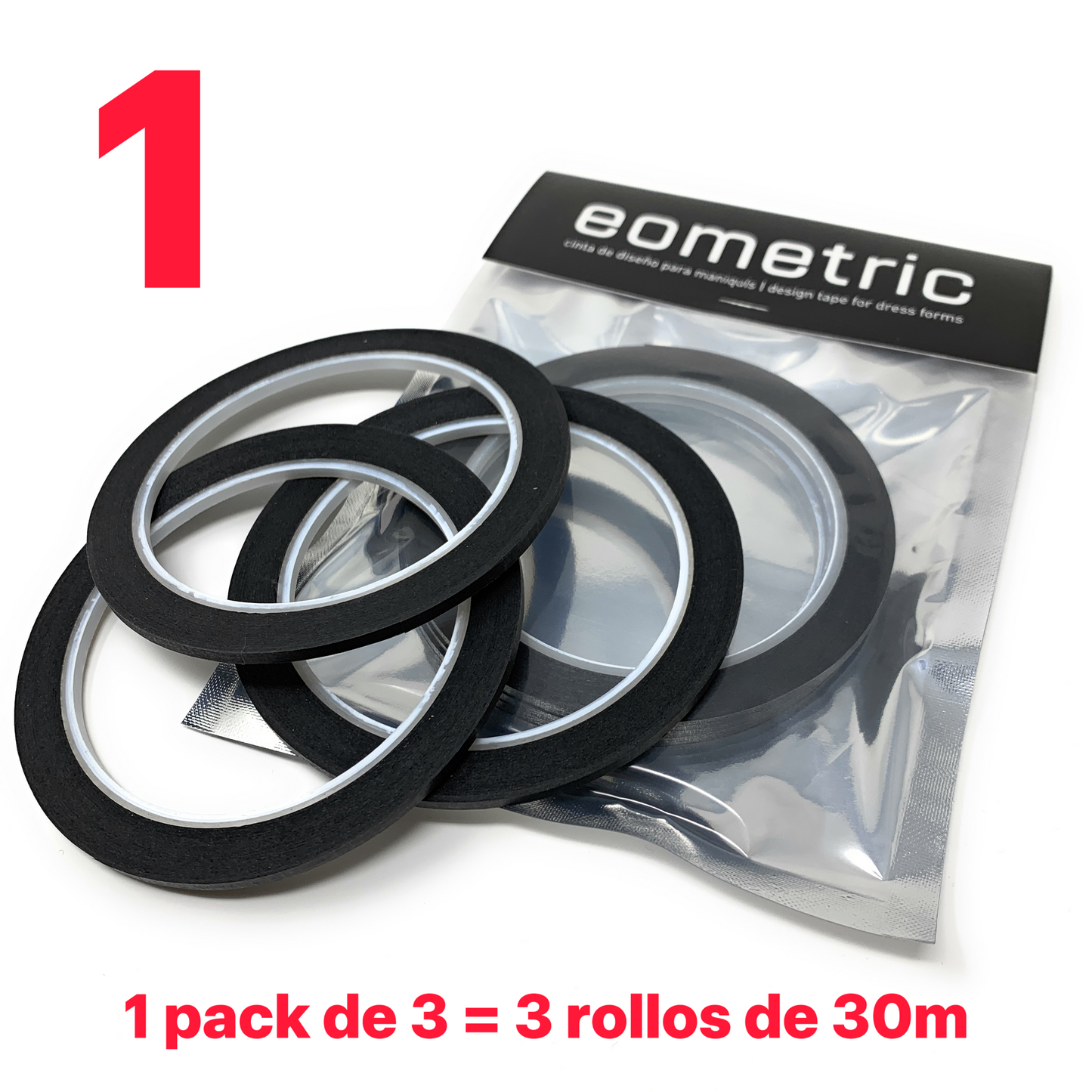La Cinta de Diseño para diseñar en 3D (3 rollos) - para moulage - para maniquíes