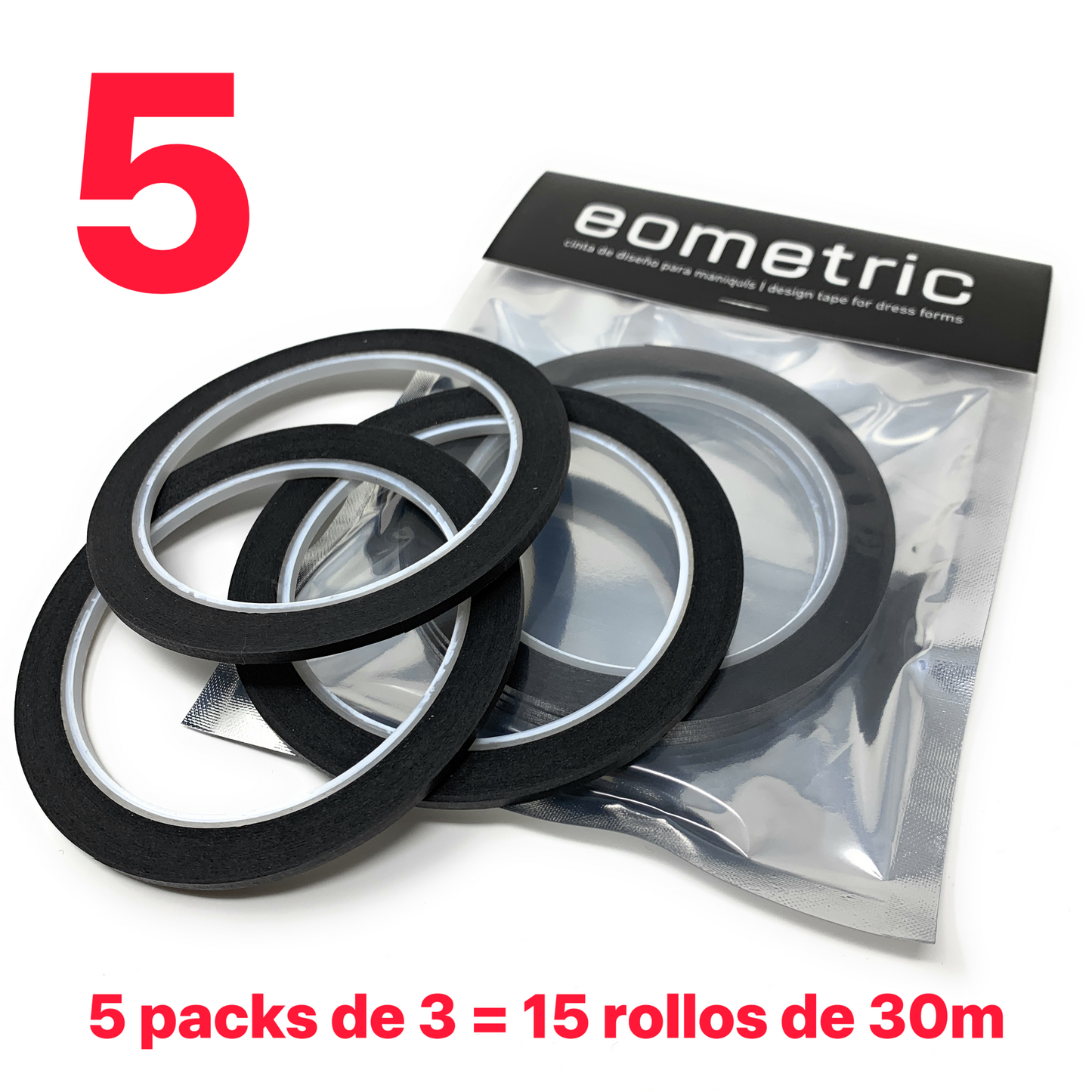 La Cinta de Diseño para diseñar en 3D (5 x 3 rollos = 15 rollos)