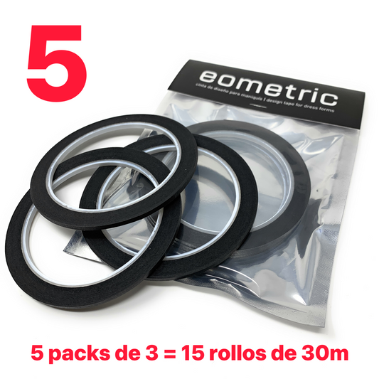 La Cinta de Diseño para diseñar en  3D (5 x 3 rollos = 15 rollos)